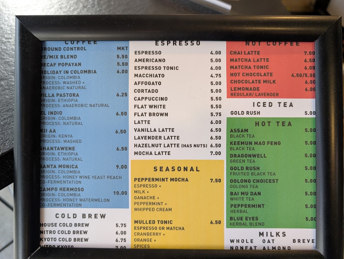 Portola Coffee Roasters Menu - Image 2
